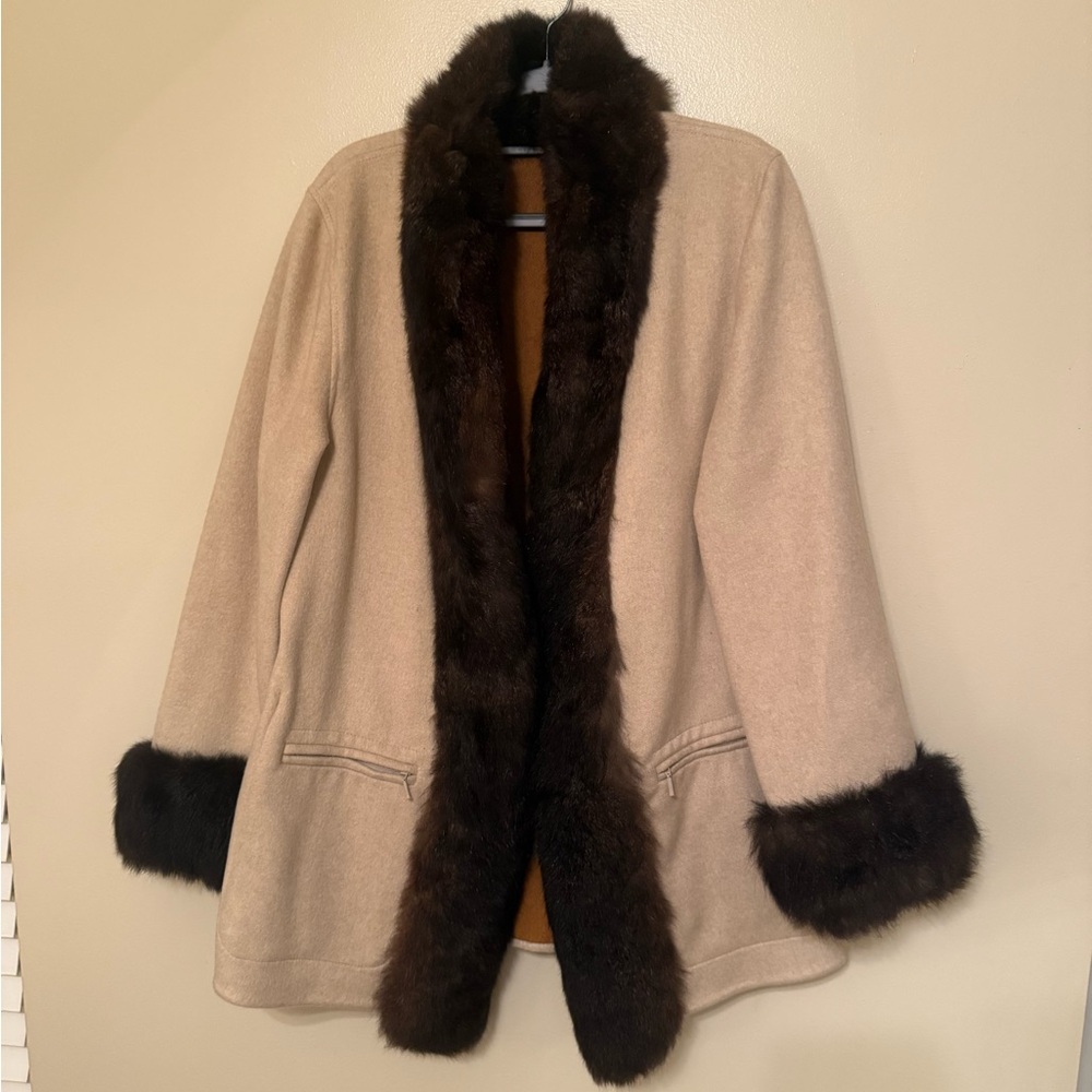 Audrey Talbott 100% CASHMERE Reversible 100% Fur Coat
